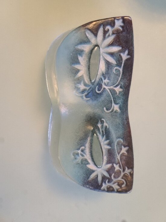 Original artist Other - Black and blue etched glass mask art